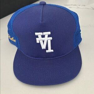 LA Dodgers Trucker Hat with White Embroidered Logo
